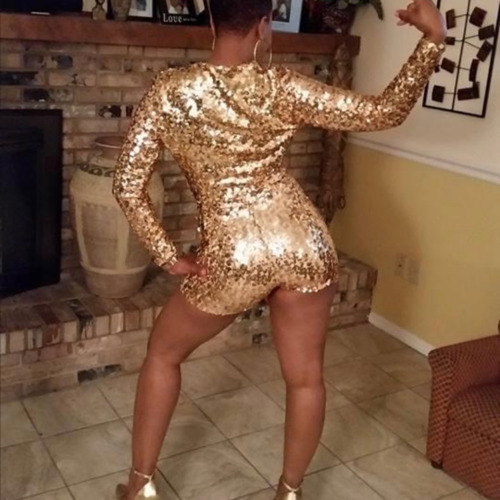 Custom Gold Sequin Jumpsuit (Not Included In Disc… - image 1